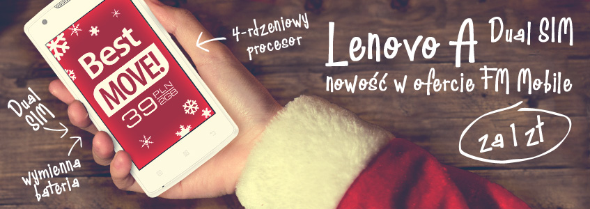 Lenovo A Dual SIM nowość za 1 zł